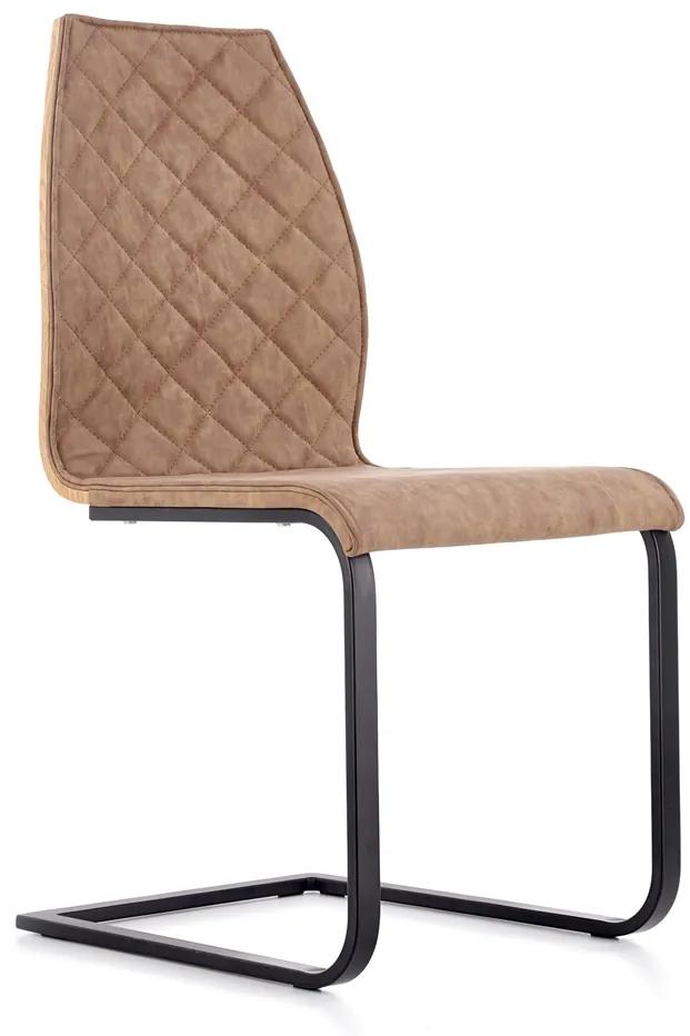Jedálenská stolička K265 - hnedá / dub zlatý
