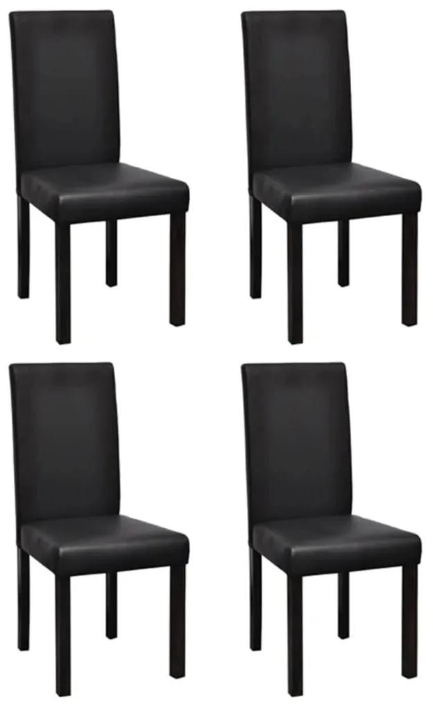 Jedálenské stoličky z umelej kože 4 ks čierne