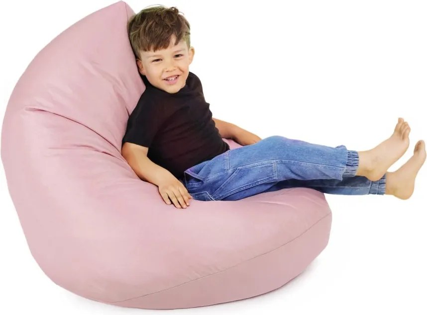 Ružový sedací vak pre deti – vodeodolný, pohodlný a bezpečný