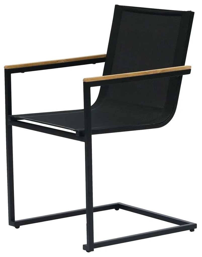 Sensum Skuru Záhradné kreslo, 58 × 55 × 86 cm, oceľ, textil, tíkové drevo, antracit