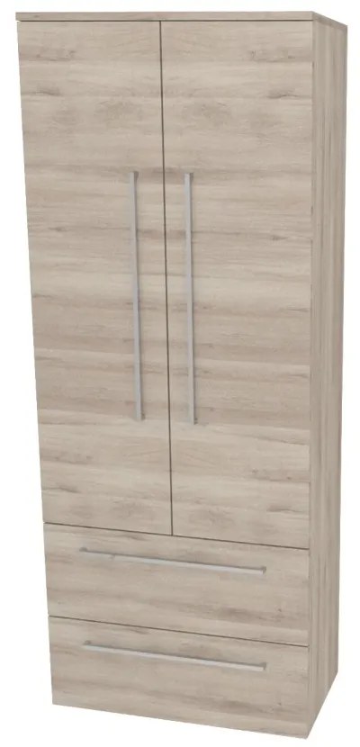 Mereo Bino, kúpeľňová skrinka vysoká 163 cm, dvojitá, Multidecor, Dub Kronberg svetlý, MER-CN699DKRS