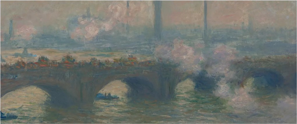 Obraz - Claude Monet, Waterloo Bridge, Gray Day, reprodukcia (120x50 cm)