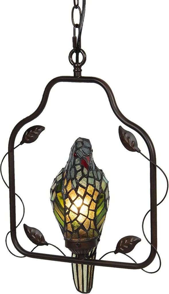 Závesné vitrážové svetlo Tiffany v dizajne papagája - 40 * 26 * 86 cm E14 / max 1 * 25W