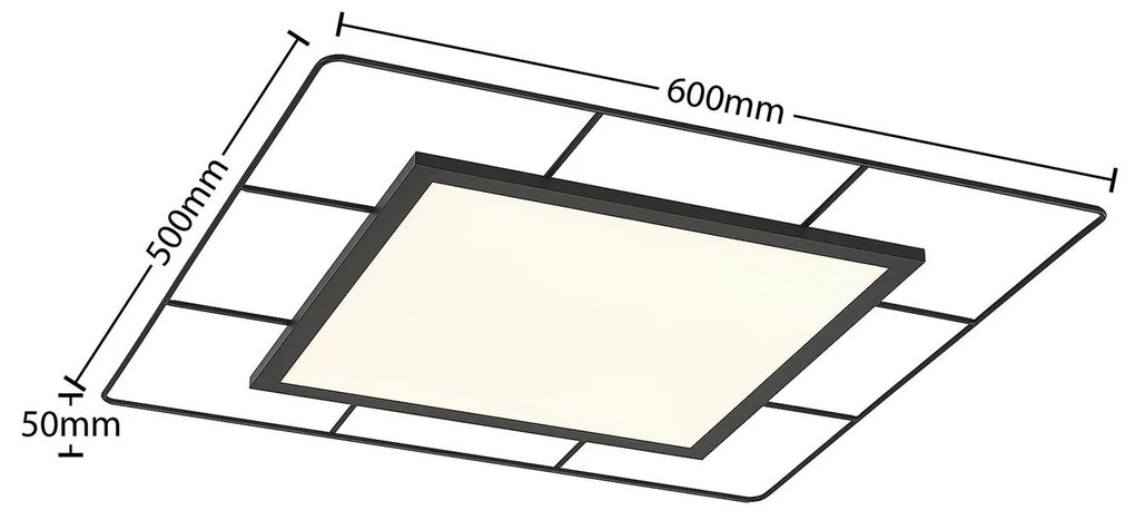 Lindby Khai stropné LED svetlo, Stepdim 60 x 60 cm