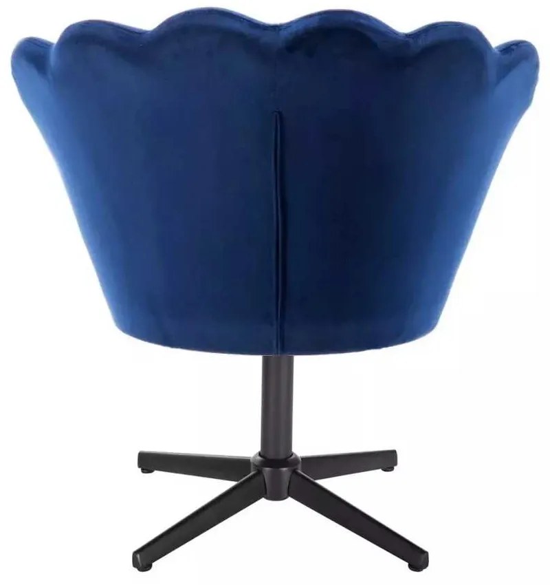 LuxuryForm DESIGN Kreslo FREY VELUR na čiernom kríži - modré