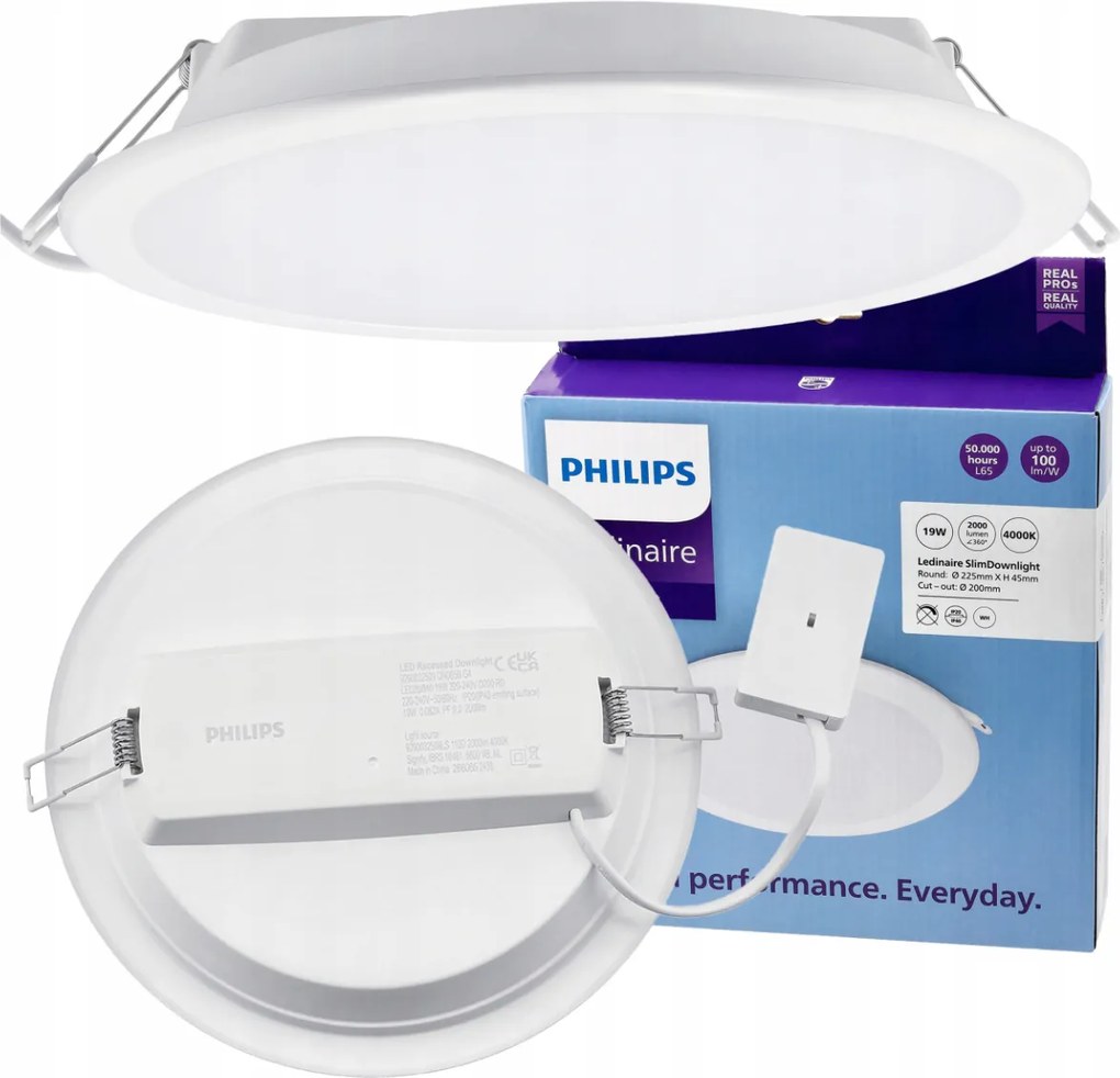 LED zapustený panel - 19w 2000lm 4000k + čierny rám