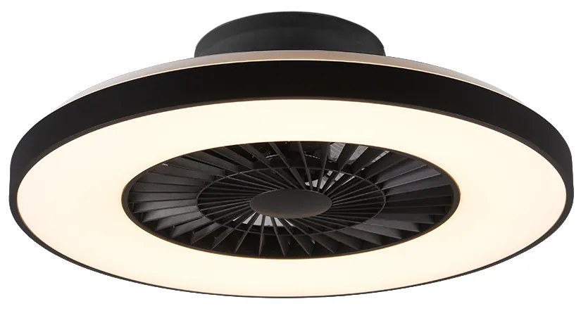 TRIO R62672132 HALMSTAD stropné svietidlo s ventilátorom LED D593mm 40W/3000lm 3000-6500K matná čierna, stmievateľné, diaľkový ovládač