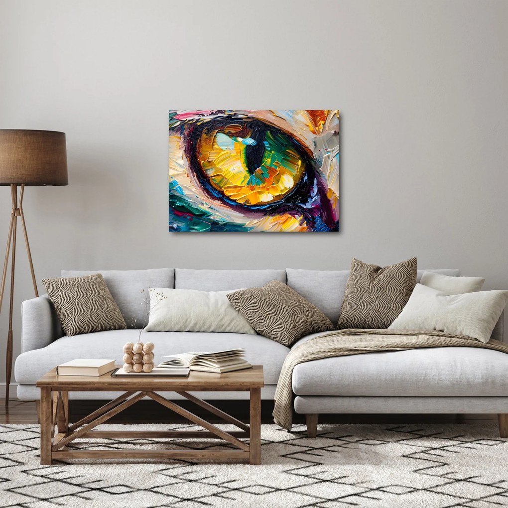 Obraz - Maľba mačacieho oka (70x50 cm)