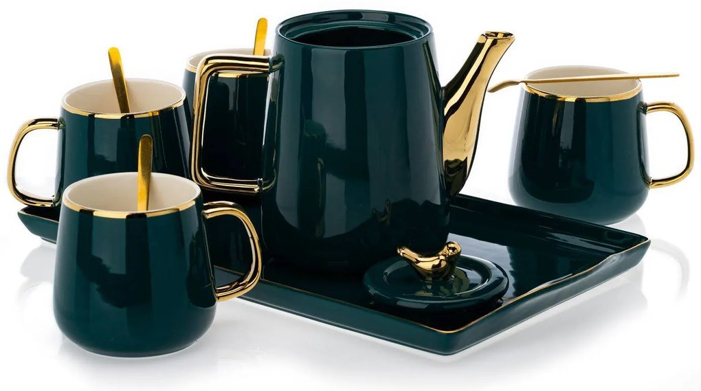 Čajový/kávový set Noah Green Gold