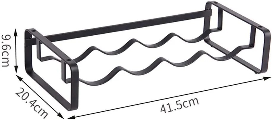 ADEO Stojan na fľaše vína alebo športové fľaše na pitie, čierny kov, stohovateľné 2 ks, MERLIN