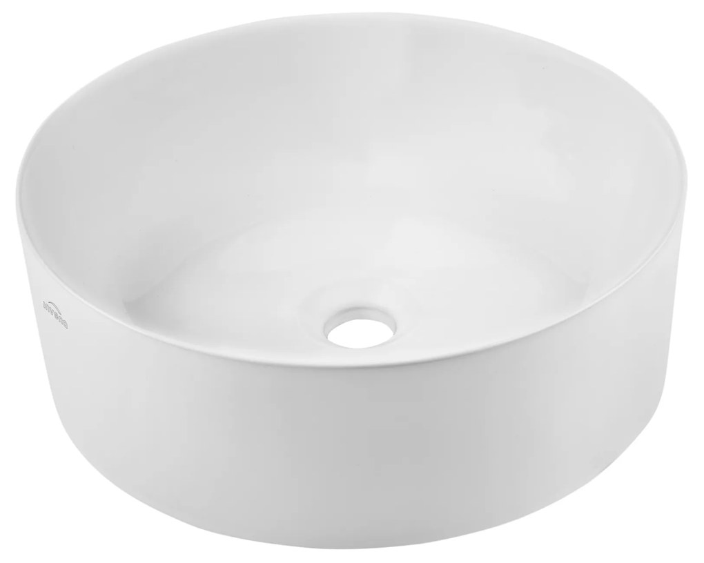 Invena Keto, keramické umývadlo na dosku 420x420x135 mm, biela lesklá, INV-CE-14-001-C