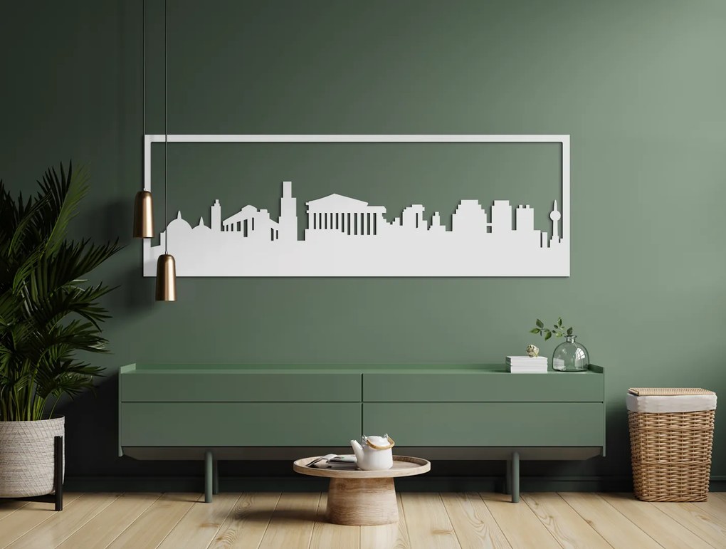 drevko Obraz Atény panoráma Rozmer obrazu: 29,5 x 89 cm, Farba dekorácie: Čierna
