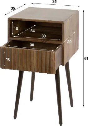 Nočný stolík 30-13 Carve Drevo Acacia - Komfort-nábytok
