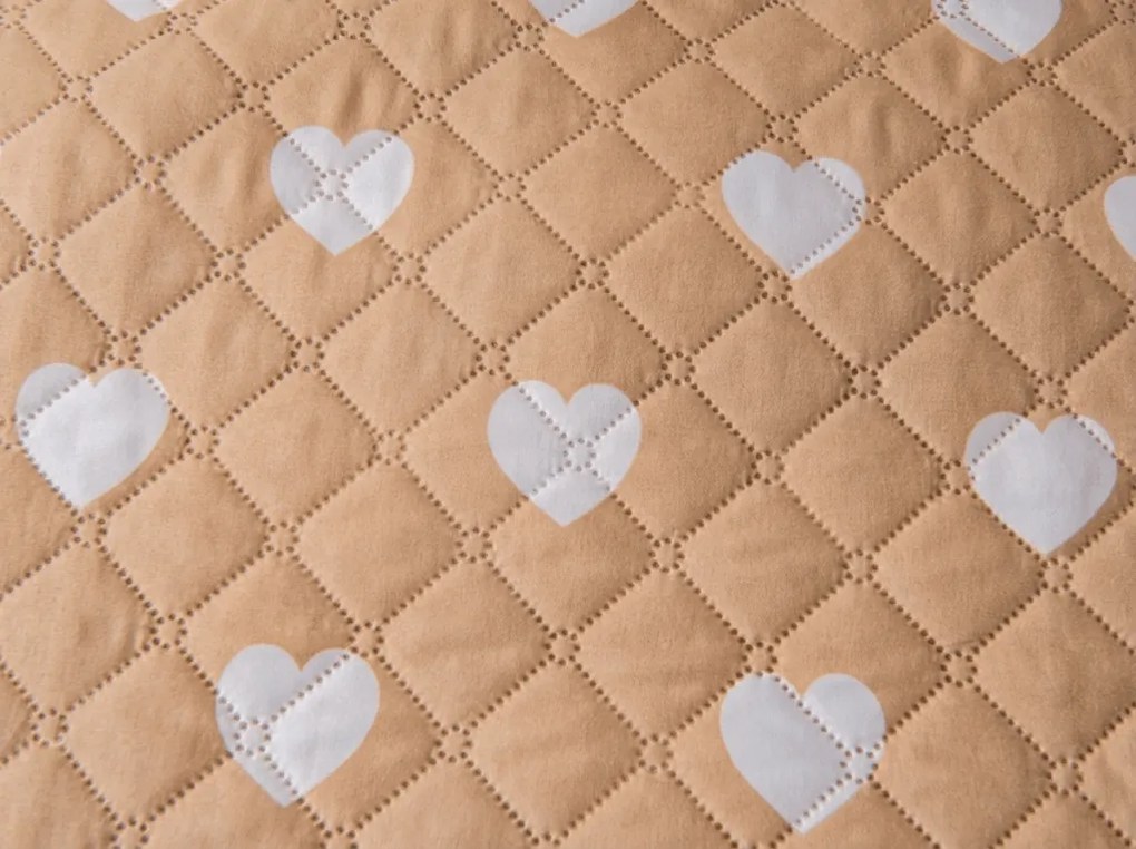 Prehoz na posteľ CARAMHEART, hnedý Rozmer: 170 x 210 cm