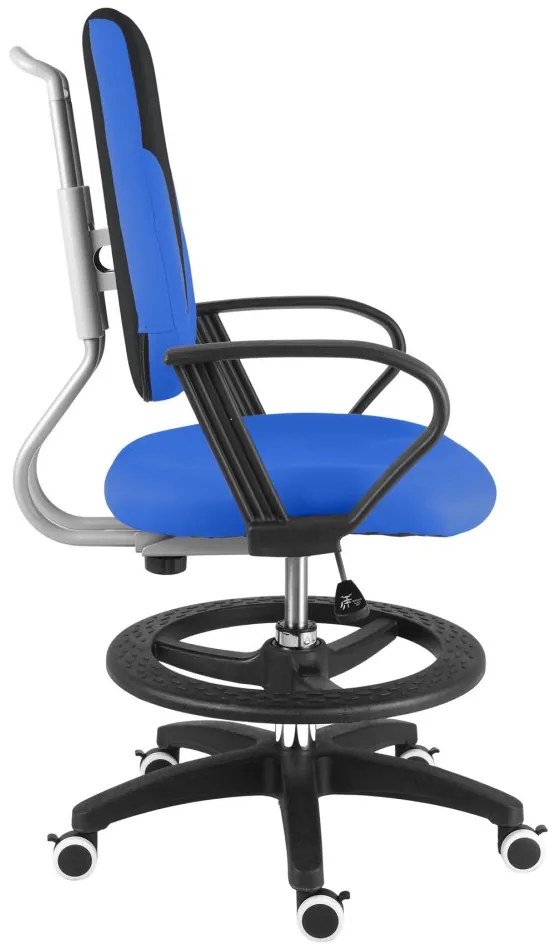 Detská rastúca stolička Neoseat KINDER — látka, čierna / modrá