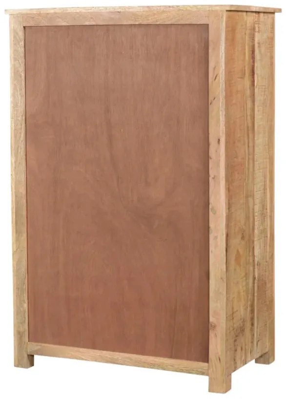 furniture-nabytek.cz - Masivní komoda Highboard Pune z mangového dřeva, lakovaná, přírodní barva – 80×43×110 cm