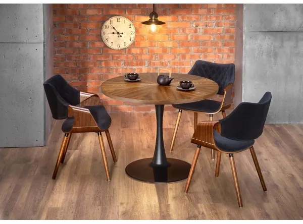 Jedálenský stôl CARMELO 75x100 cm čierna/hnedá