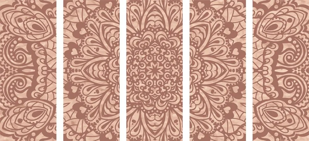 5-dielny obraz kvetinová Mandala