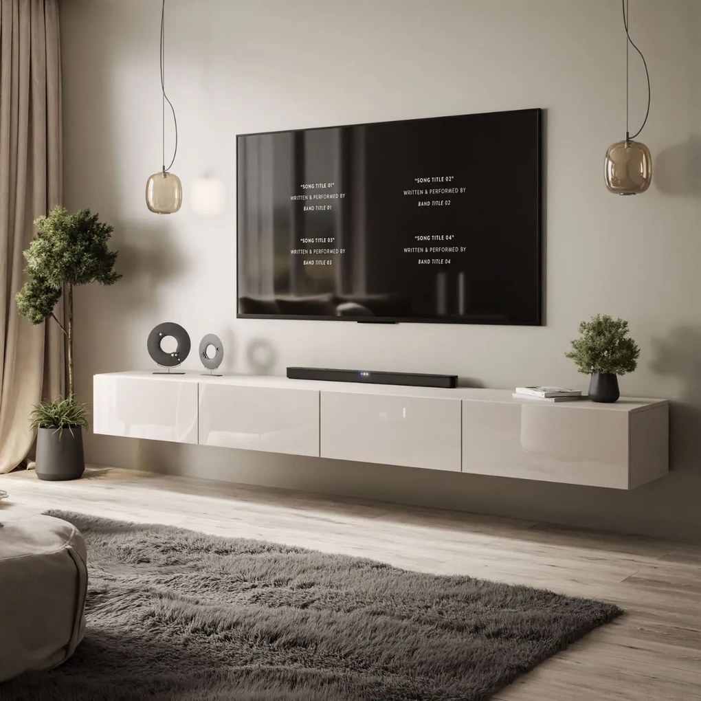 ZÁVESNÝ TV STOLÍK DAZIO KAŠMÍR LESKLÝ 250 cm