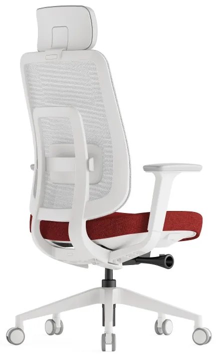 Kancelárska ergonomická stolička K42 White — sieť, látka, biela / viac farieb Modrá