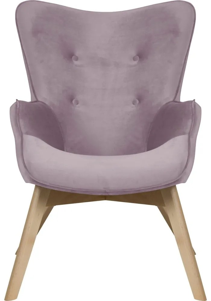 Zamatové kreslo v levanduľovej farbe Niko – Ropez