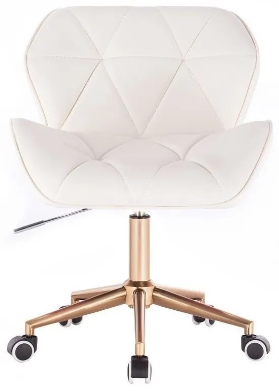 LuxuryForm DESIGN Stolička MILANO na zlatej podstave s kolieskami - biela