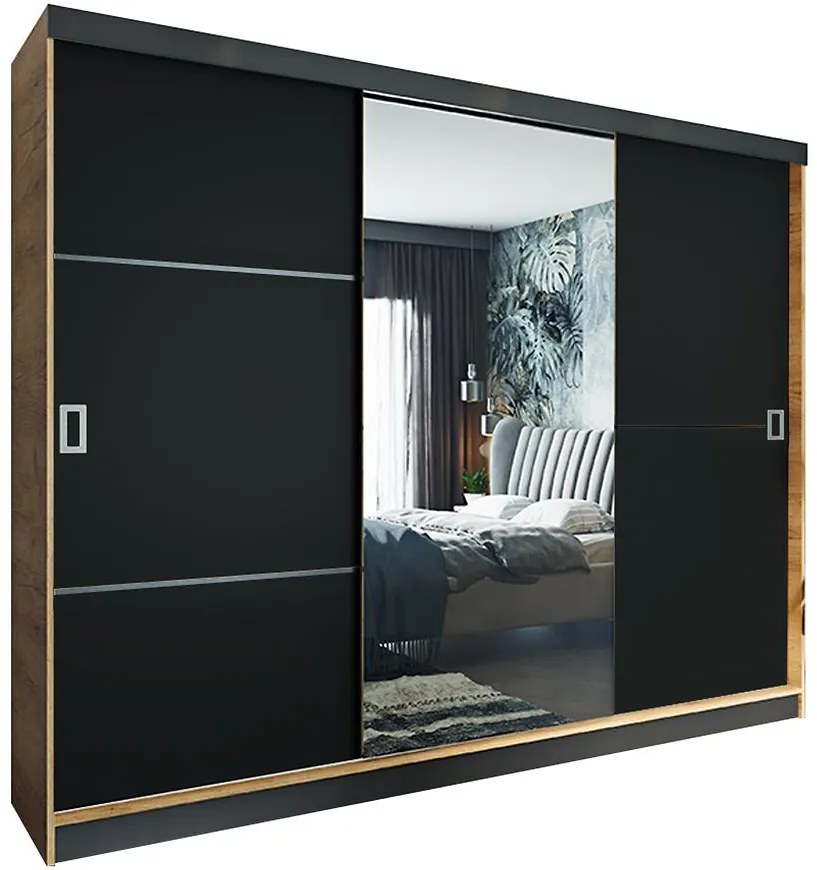 Skriňa Retro 200 2L craft/ dvierka čierna