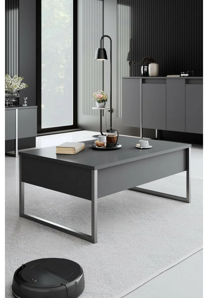 Konferenčný stolík Luxe Anthracite and Silverstolík