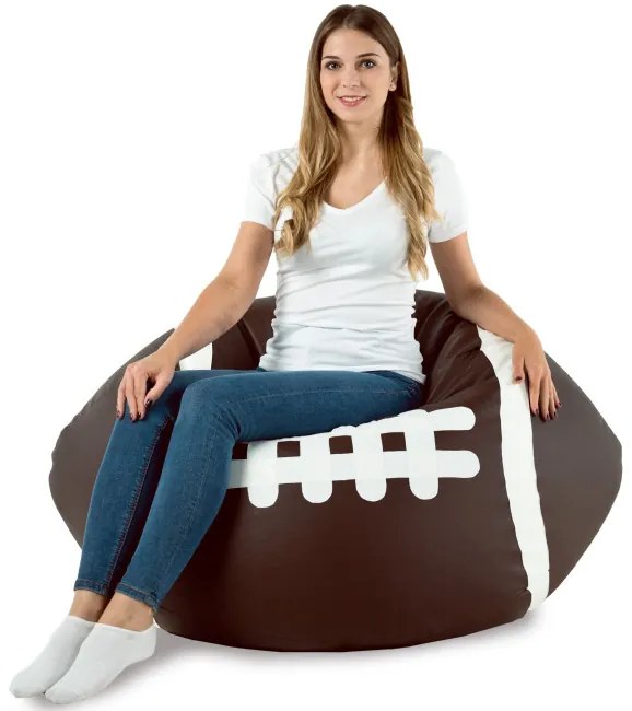 Sedací vak Rugby hnedý ekokoža