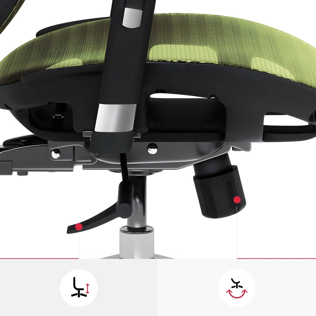 Ergonomické kreslo Diablo V-Basic, čierno-zelené