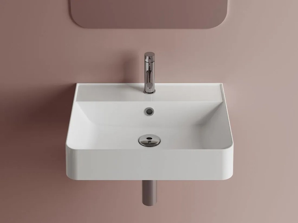 Sapho Sapho, KVANTA umývadlo 50x40cm, liaty mramor, biela, KV050