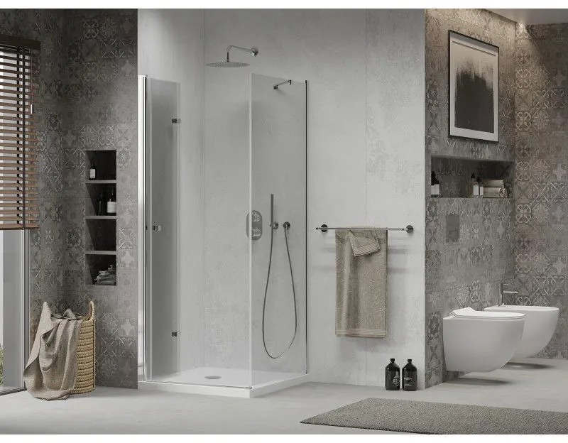 Mexen Lima sprchovací kút 100x100cm, 6mm sklo, chrómový profil - číre sklo + Slim sprchová vanička - 856-100-100-00-00-4010