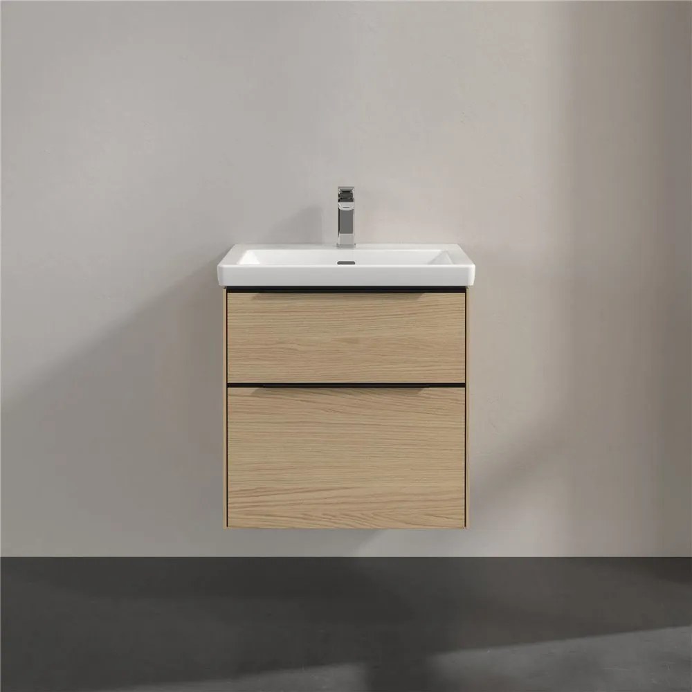 VILLEROY &amp; BOCH Subway 3.0 závesná skrinka pod umývadlo, 2 zásuvky, s LED osvetlením, 572 x 478 x 429 mm, Nordic Oak, C578L1VJ