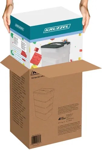 KRUZZEL Box na stavebnicu so 4 úrovňami - organizér na hračky - Kruzzel