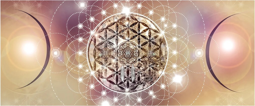 Obraz - Mandala s elementmi (120x50 cm)