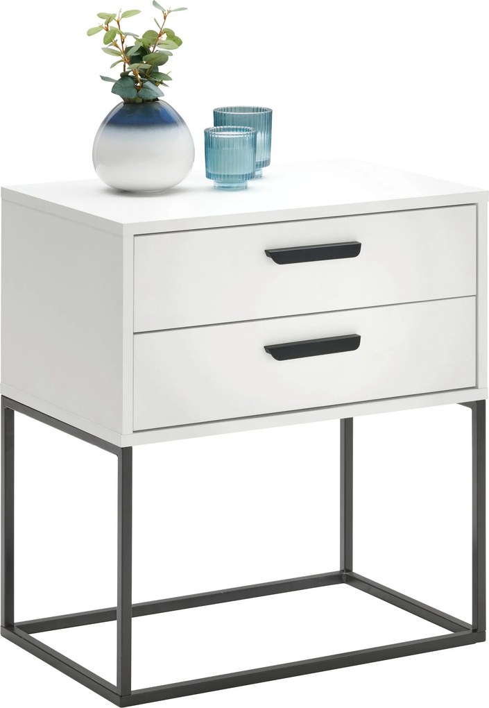 XXXLutz NOČNÝ STOLÍK, biela, čierna, 60/65/38,5 cm Carryhome - Spálňové sety - 002647008804