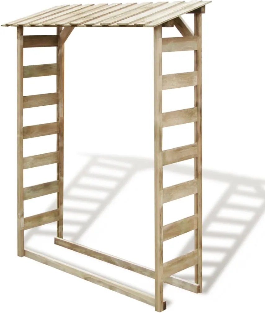 vidaXL Prístrešok na drevo 150x44x176 cm, impregnovaná borovica