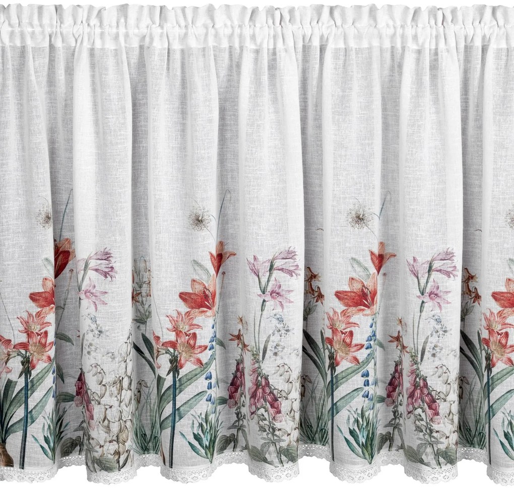 KRÁTKA ZÁCLONA NA PÁSKE NEMEZJA 150X90 CM KVETY