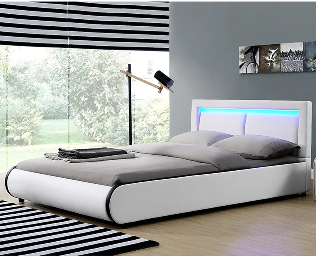 Eshopist Čalúnená posteľ ,,Murcia" 140 x 200 cm - biela