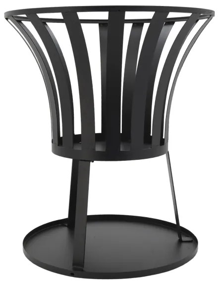 Prenosné ohnisko na drevo s roštom čierna