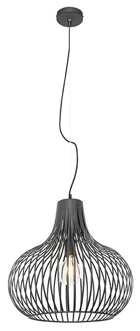 Moderné závesné svietidlo čierne 48 cm - Saffira