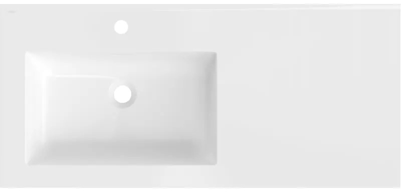 Mexen Otis, umývadlo zapustené do dosky, ľavé, 101 × 46,5 cm, biela lesklá, 25181000L