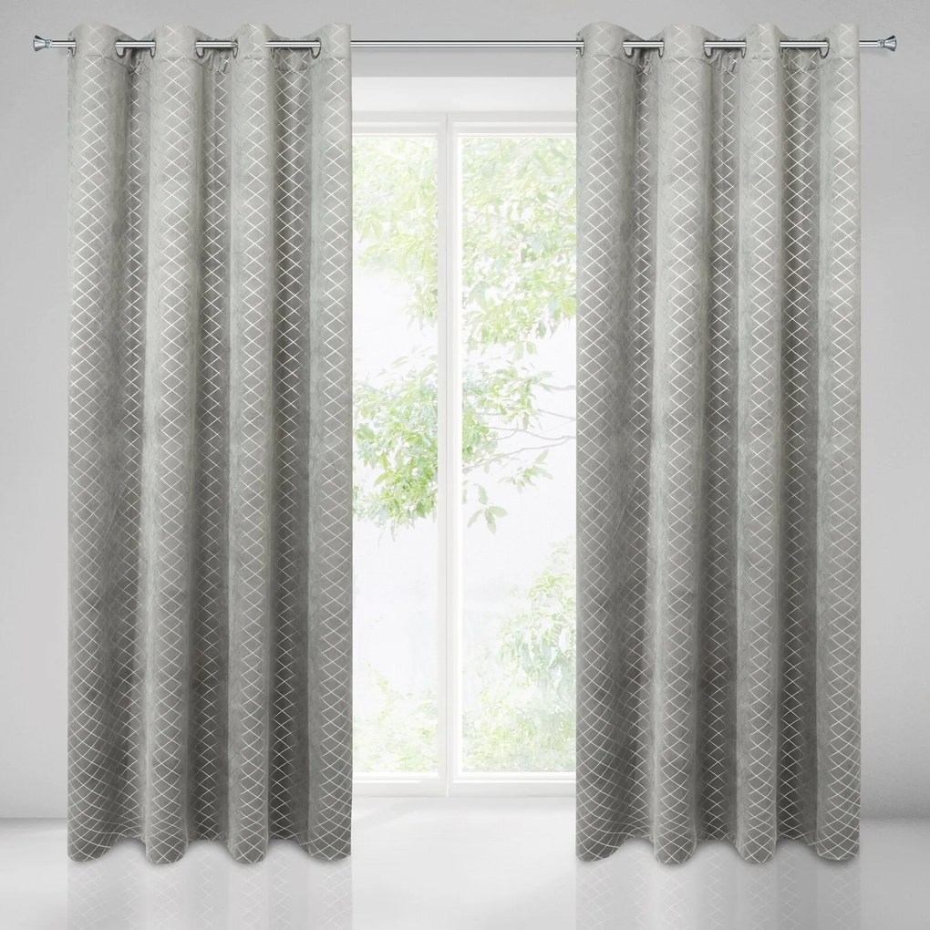 ZATEMŇOVACÍ ZÁVES NA KRÚŽKOCH KARINA 1 140X250 CM SIVÁ