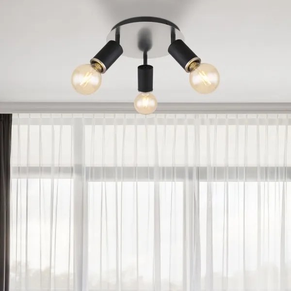 Globo 54032-3B - Bodové svietidlo JOSEBA 3xE27/60W/230V čierne drevo