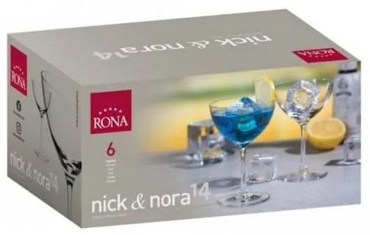 Rona Poháre na koktaily Nick & Nora 140 ml, 6 ks