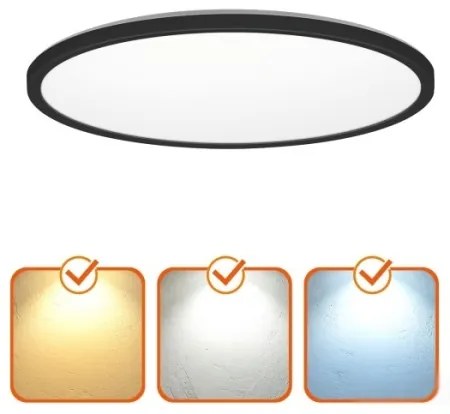 LED kúpeľňové stropné svietidlo NIVERA LED/32W/230V IP54 pr. 42 cm čierne