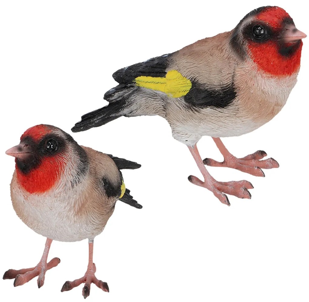 Záhradná figúrka z polyesterovej živice Bird, 12x8,5 cm, viacfarebná