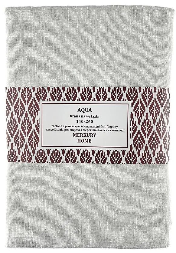 Záclona na šnurovanie AQUA polyester ecru 140x260 Merkury Home