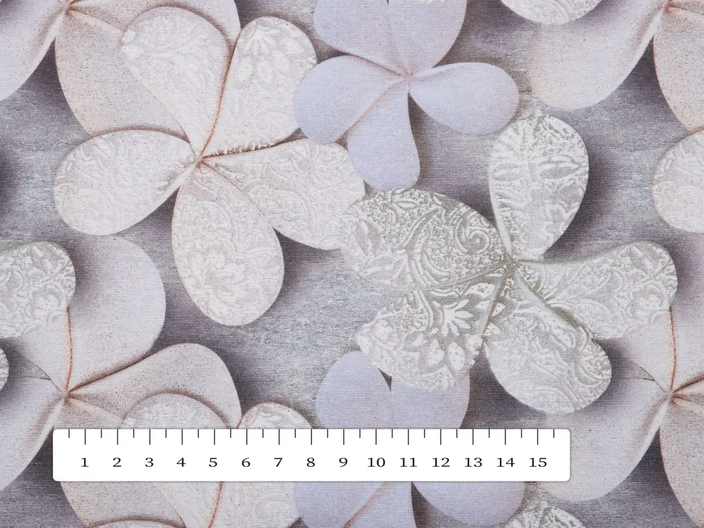 Biante Dekoračná obliečka na vankúš s lemom PML-032 Designové kvety na sivom 35 x 45 cm