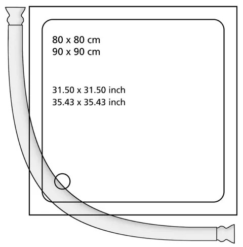WENKO 19219100 - Sprchová tyč 80x90 cm biela